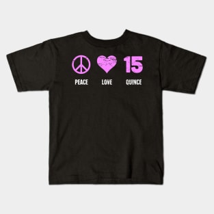 Peace, Love, Quince - Quinceanera Kids T-Shirt